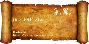 Hux Mária névjegykártya